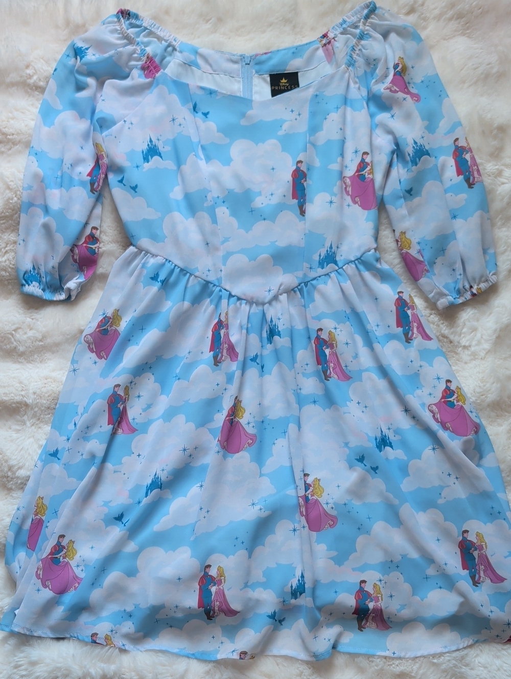 Disney Sleeping Beauty Clouds Long-Sleeve Dress Size XS